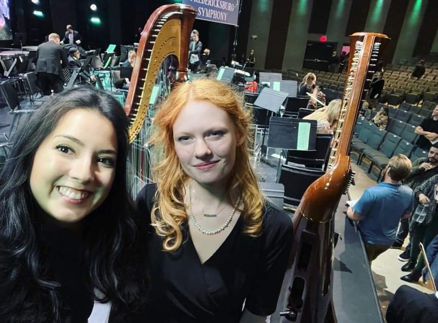 FSO Harpist Anastasia Pike and her student Intern
