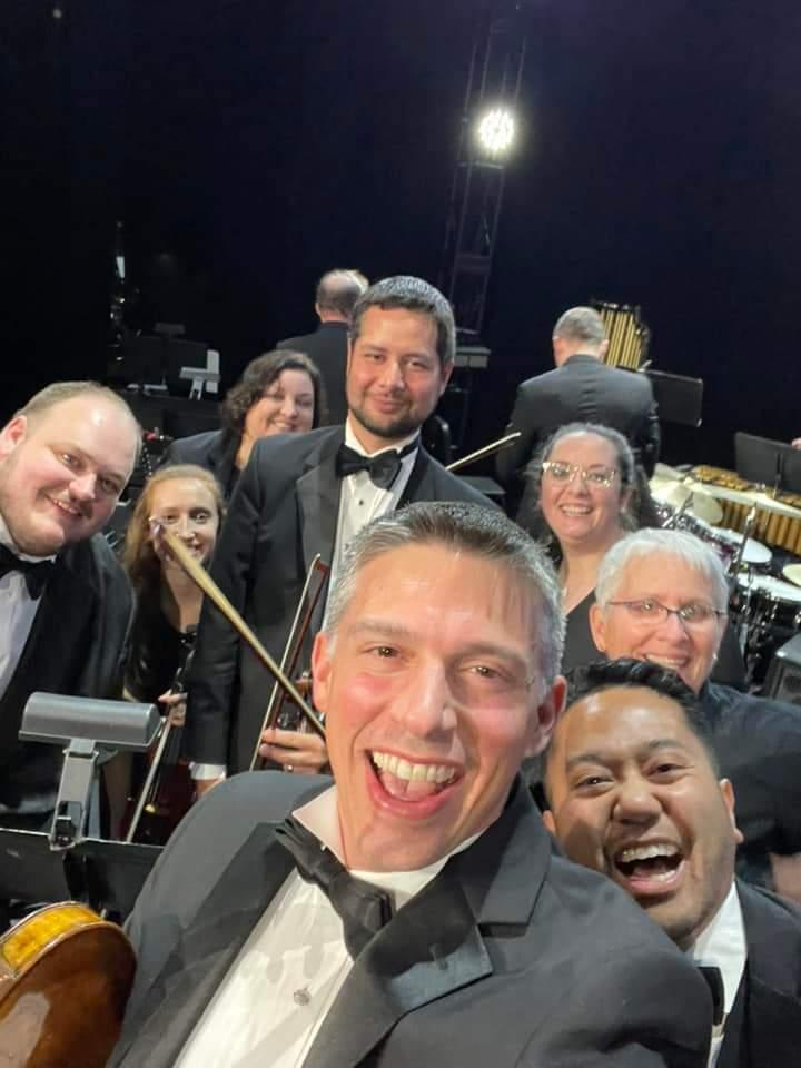 The FSO’s Second Violins enjoy a selfie following a concert!